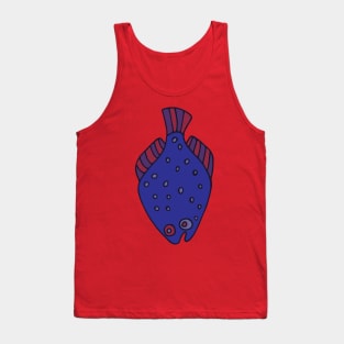 FUNNY STRANGE INTERESTING FLOUNDER FISH Purple Red from my Cabinet of Curiosities - UnBlink Studio by Jackie Tahara Tank Top